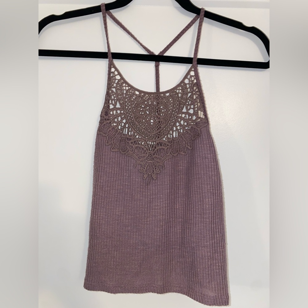 MUDD Lacy Soft Mauve Tank Top